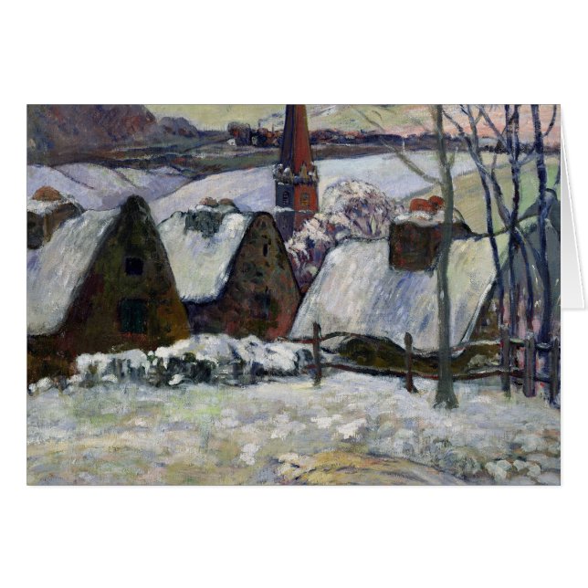 Breton by under snö, 1894 hälsningskort (Framsidan Horizontal)