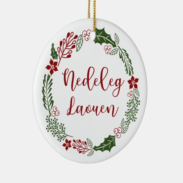 Breton God jul Utandning, Nedeleg laouen Julgransprydnad Keramik (Höger)