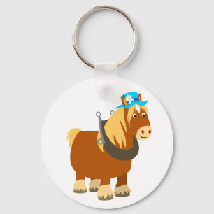 Breton häst Keychain för gulligt tecknaddrag Nyckelring