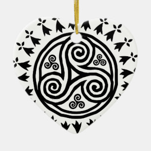Breton triskel & hermines julgransprydnad keramik