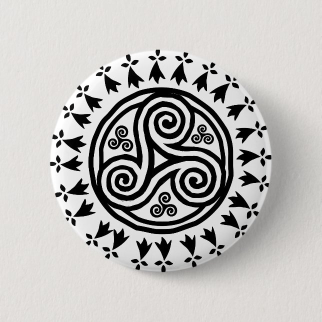 Breton triskel & hermines knapp (Framsida)