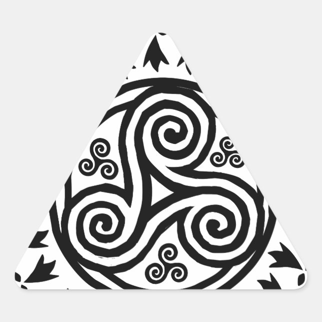 Breton triskel & hermines triangelformat klistermärke (Framsida)