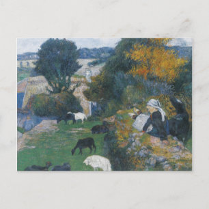 Bretonshepherdess av Paul Gauguin Vykort