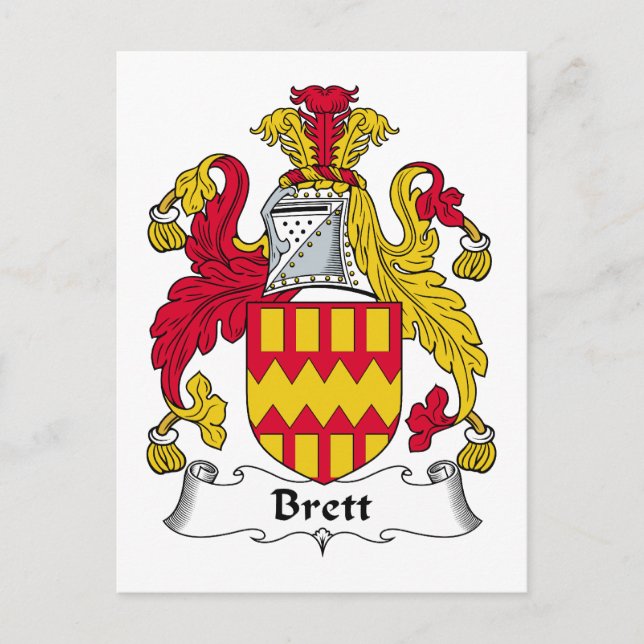 Brett Family Crest Vykort (Framsida)