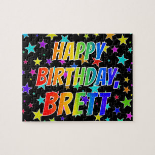 "BRETT" Första Namn, Roligten "GRATTIS PÅ FÖDELSED Pussel