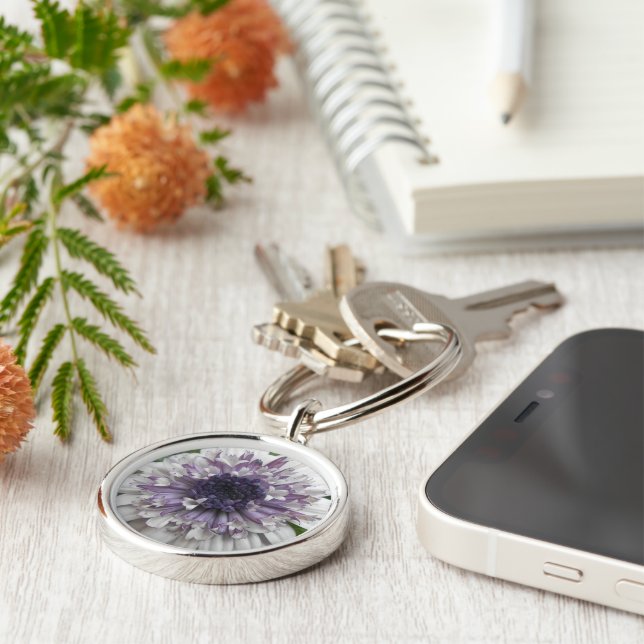 Brett Rund Silverfärgad Nyckelring (Sidan)