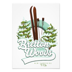 Bretton Skogen New Hampshire ski logotyp Fototryck