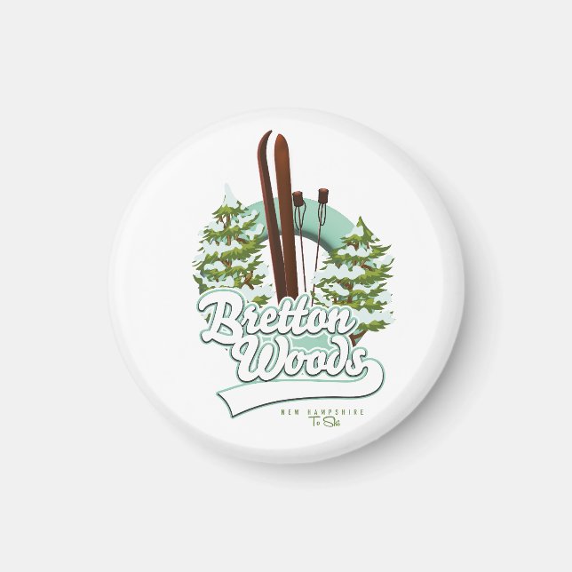 Bretton Skogen New Hampshire ski logotyp Magnet (Framsidan)