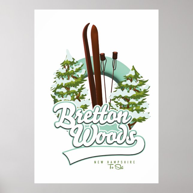 Bretton Skogen New Hampshire ski logotyp Poster (Framsidan)