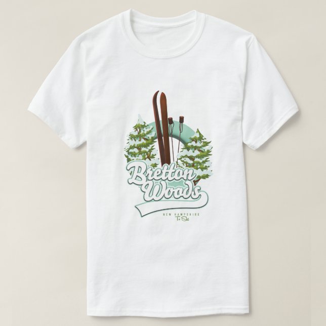 Bretton Skogen New Hampshire ski logotyp T Shirt (Design framsida)