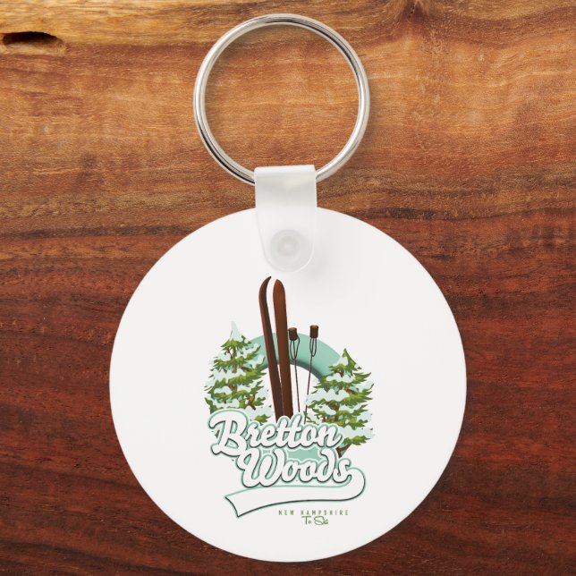 Bretton Woods New Hampshire skidlogo Nyckelring (Baksida)