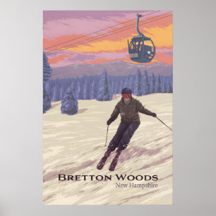 Bretton Woods Skidort Reseskylt Poster