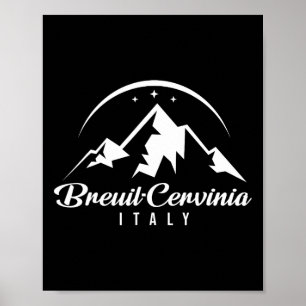 Breuil-cervinia Italien Ski Resort Skiing Snowboar Poster