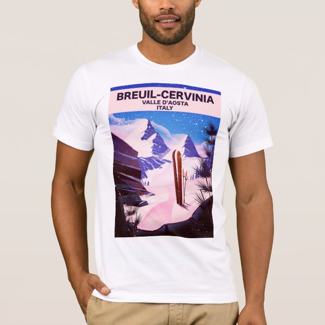 Breuil-Cervinia,Valle d'Aosta, italien,skidposter T Shirt (Framsida)