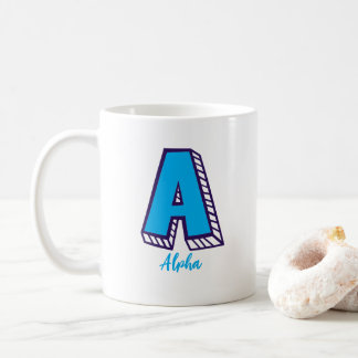 Brev A Alpha NATO fonetisk alfabet kaffemugg