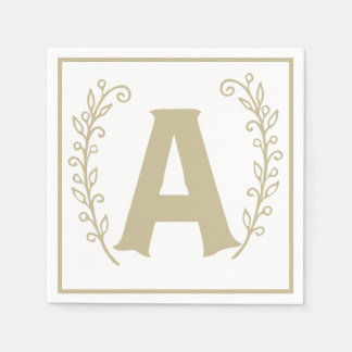 Brev A Alphabet Block Kön Neutral babystötare Pappersservett