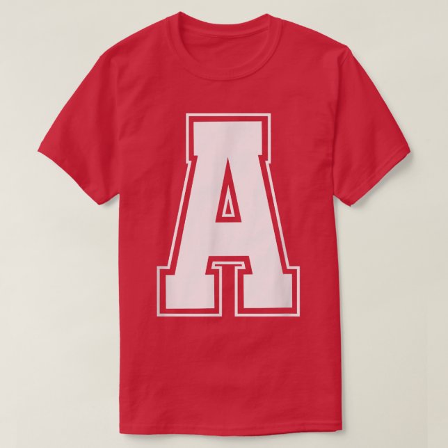 Brev A - Alphabet Bold Capital Upper Fodral Initia T Shirt (Design framsida)