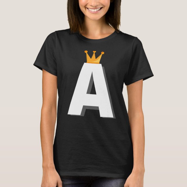 Brev A Alphabet Brev Initial T Shirt (Framsida)