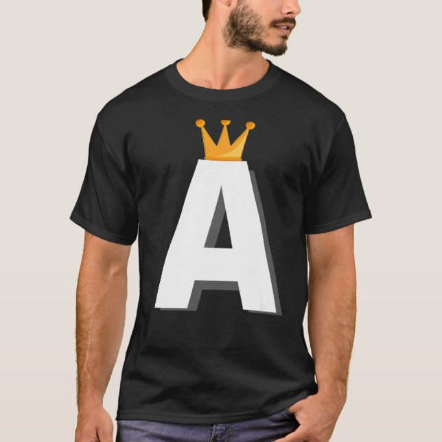 Brev A Alphabet Brev Initial T Shirt (Framsida)