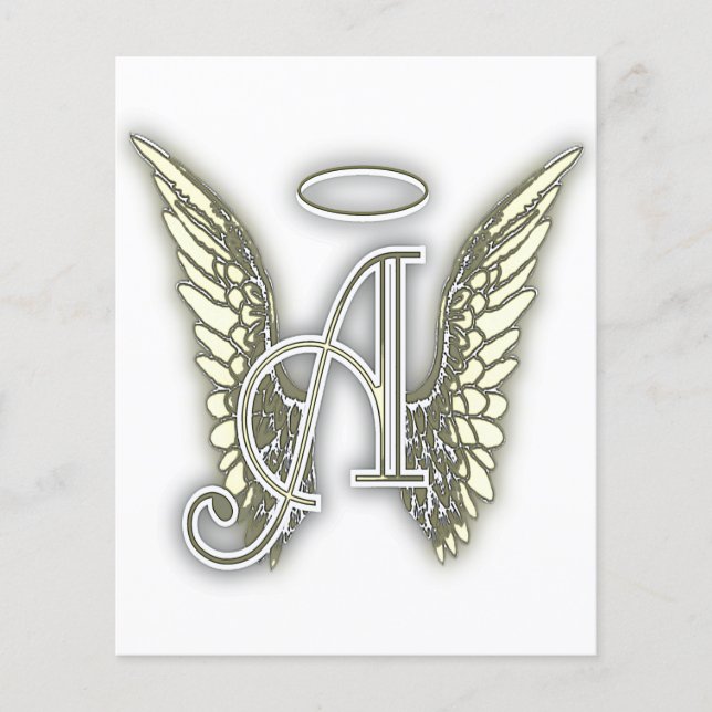 Brev A - Angel AlphabetInitial Brev Vingar Halo Flygblad (Framsidan)