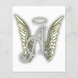 Brev A - Angel AlphabetInitial Brev Vingar Halo Flygblad