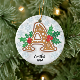 Brev A Anpassad Jul Monogram Ornament