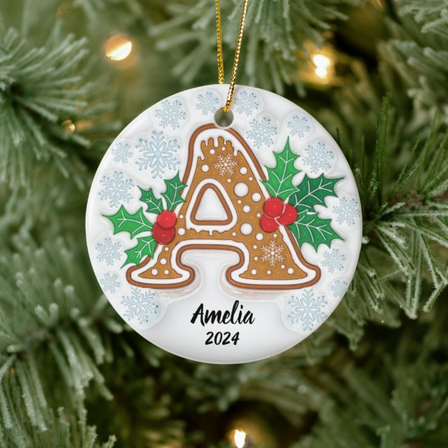 Brev A Anpassad Jul Monogram Ornament (Träd)