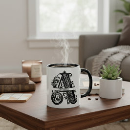 Brev A, anpassat namn Monogrammed Mugg