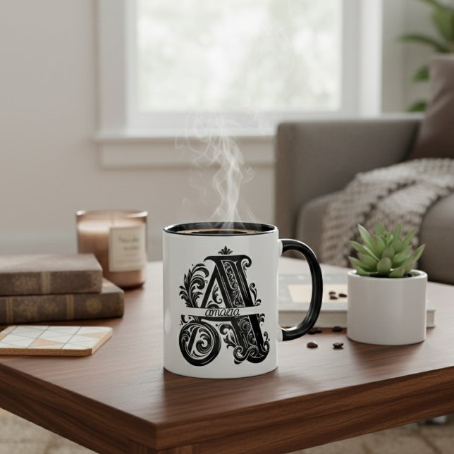 Brev A, anpassat namn Monogrammed Mugg (Skapare uppladdad)