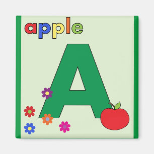 Brev ’A’ är för Apple Magnet