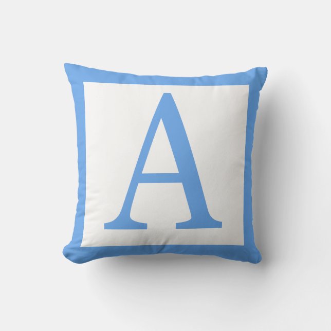 BREV A BABY BLUE GRÄNS KUDDE (Framsida)