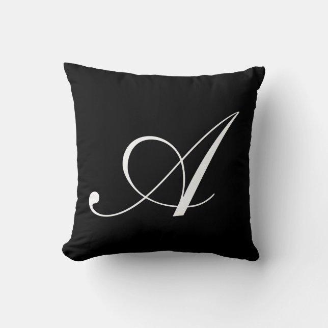 Brev A Black Monogram Pillow Kudde (Framsida)