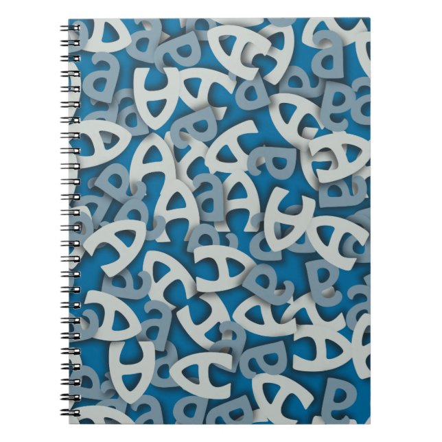 Brev A Blue Anteckningsbok Med Spiral (Framsidan)