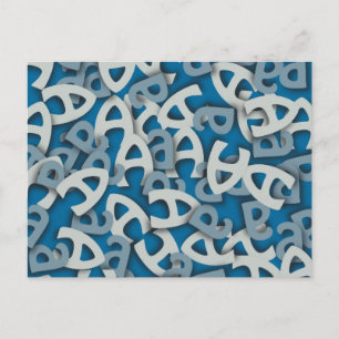 Brev A Blue Vykort