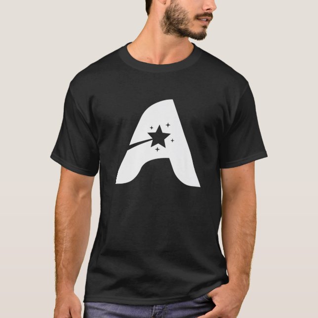 Brev A Capital Alphabet Monogram Initial T Shirt (Framsida)