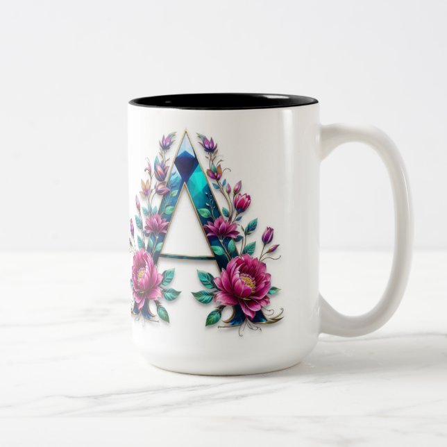 Brev A Coffee Mugg - Blommigt design för utlämnand (Höger)