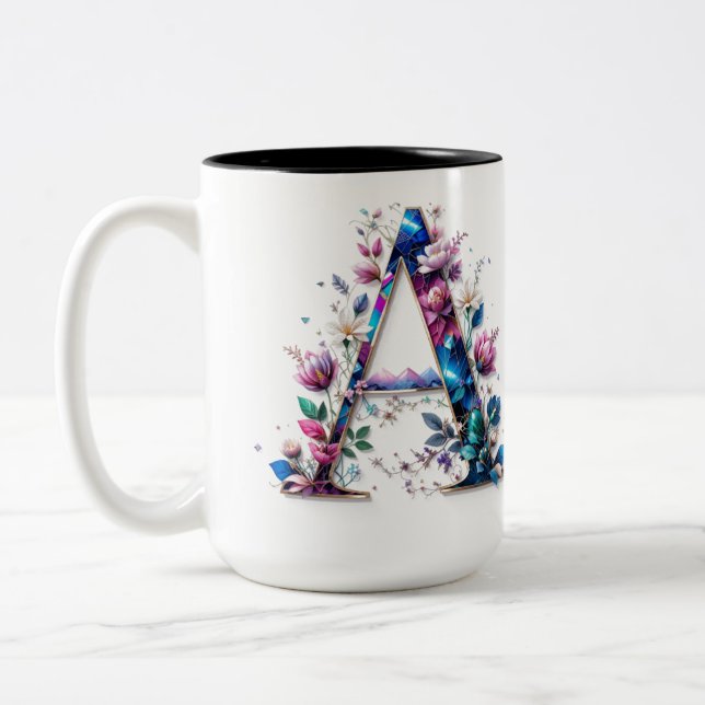 Brev A Coffee Mugg - Blommigt design för utlämnand (Vänster)