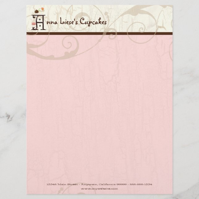 Brev A Cupkaka Business Letterhead Brevhuvud (Framsida)