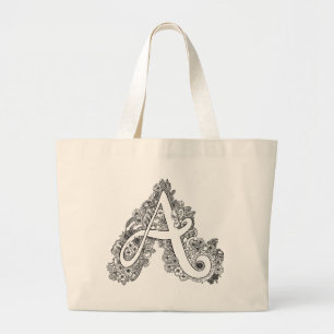 Brev A doodle monogram tocksäck Jumbo Tygkasse