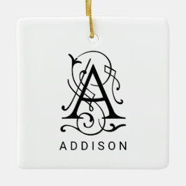 Brev A Elegant Monogram jul Ornament