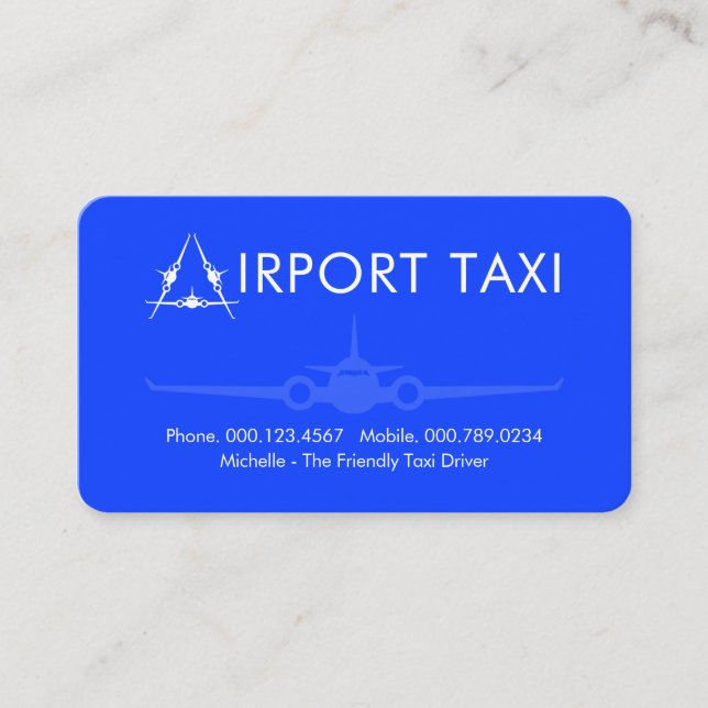 Brev-A Flygplats Taxi Service Visitkort (Framsida)