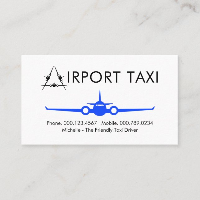 Brev-A Flygplats Taxi Service Visitkort (Framsida)