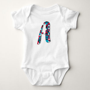 Brev A Geometric Baby Bodykosti - Modern monogram T Shirt