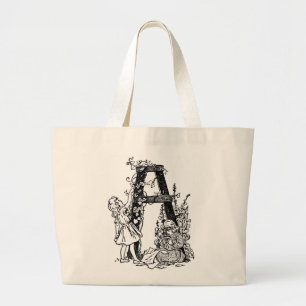 Brev 'A' i Garden - Bag Jumbo Tygkasse