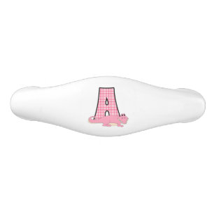 Brev A med Rosa Alligator for Girls Handtag