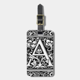 Brev A Medieval Monogram Art nouveau Bagagebricka