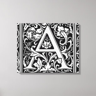 Brev A Medieval Monogram Art nouveau Canvastryck