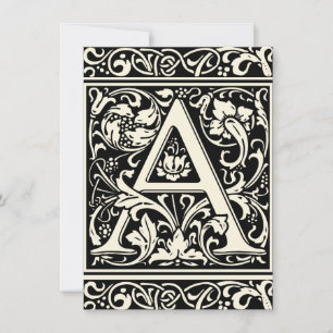 Brev A Medieval Monogram Art nouveau Inbjudningar