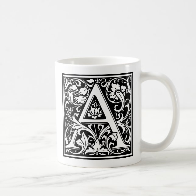 Brev A Medieval Monogram Art nouveau Kaffemugg (Höger)
