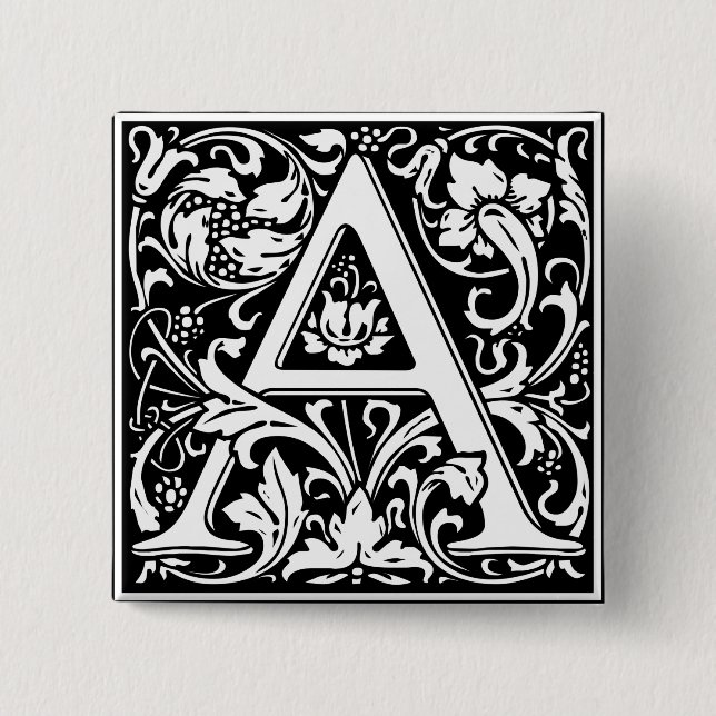 Brev A Medieval Monogram Art nouveau Knapp (Framsida)
